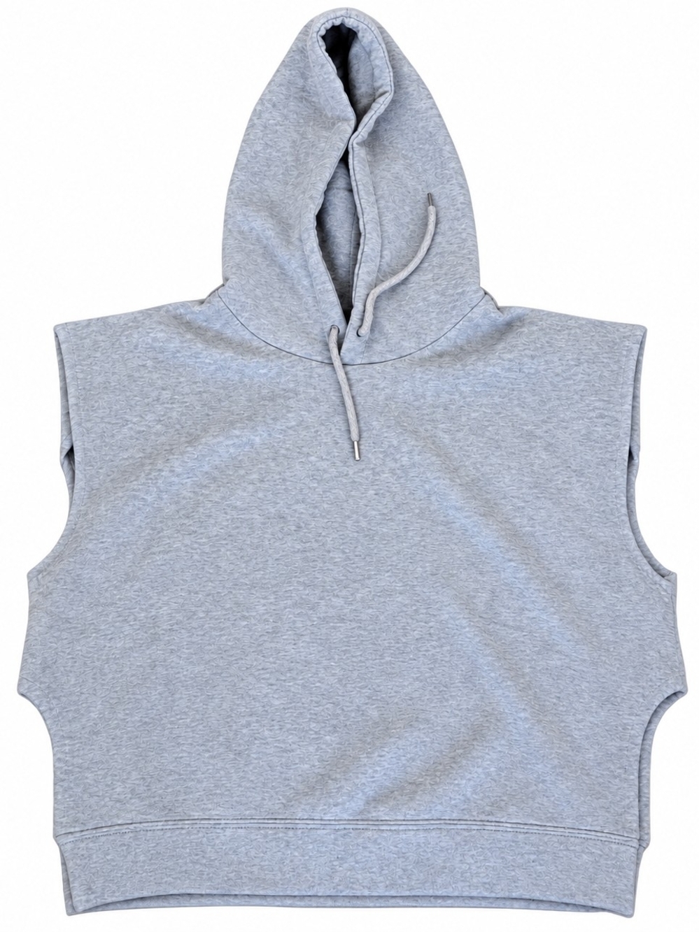 Women’s Gray Sleeveless  Irregular Side Opening Pullover Hooded Vest